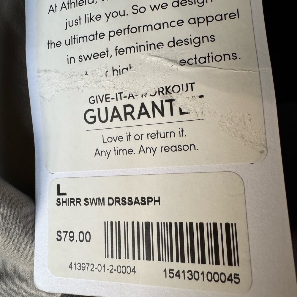 Athleta Shirrendipity Halter Swim Dress size large.NWT. Gray. - Picture 3 of 5